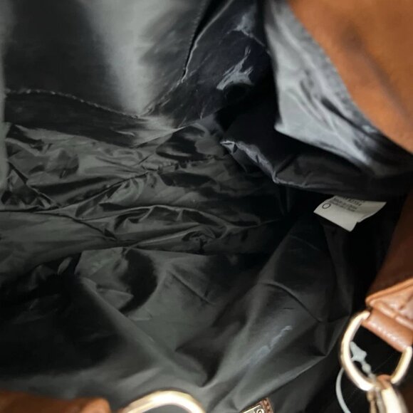 Aldo Women's Pebbled PVC Satchel Hobo Crossbody Bag Large Brown - Picture 5 of 7